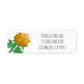 Étiquette Rose Orange Élégante (Devant)