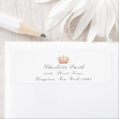 Étiquette Rose Parties scintillant d'or RSVP couronne prince (En situation)