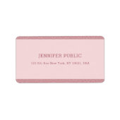 Étiquette Rose Parties scintillant or élégant Modèle moderne (Devant)