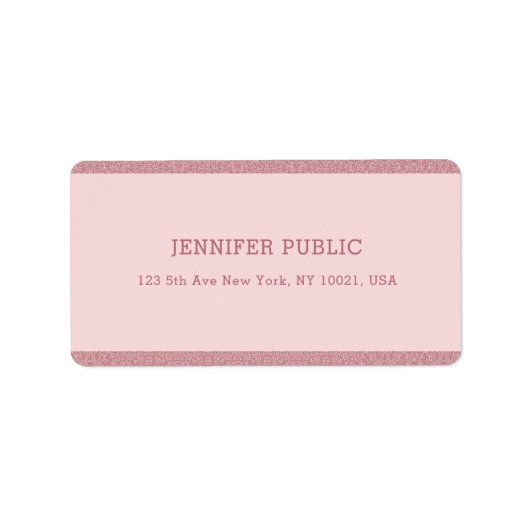 Étiquette Rose Parties scintillant or élégant Modèle moderne (Devant)