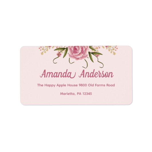 Étiquette Rose pastel Merci pour ton anniversaire Double Art (Devant)