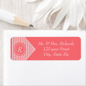 Étiquette Rose Pink Monogrammé Chevron (En situation)