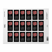 Étiquette Rose - Plaque noire (Feuille entière)