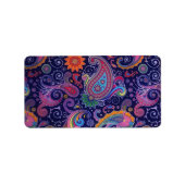 Étiquette Rose pourpre de Paisley (Devant)