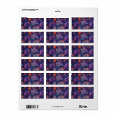 Étiquette Rose pourpre de Paisley (Feuille entière)