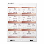 Étiquette Rose professionnel chic parties scintillant or éti (Feuille entière)