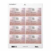 Étiquette Rose professionnel chic parties scintillant or éti (Feuille entière)