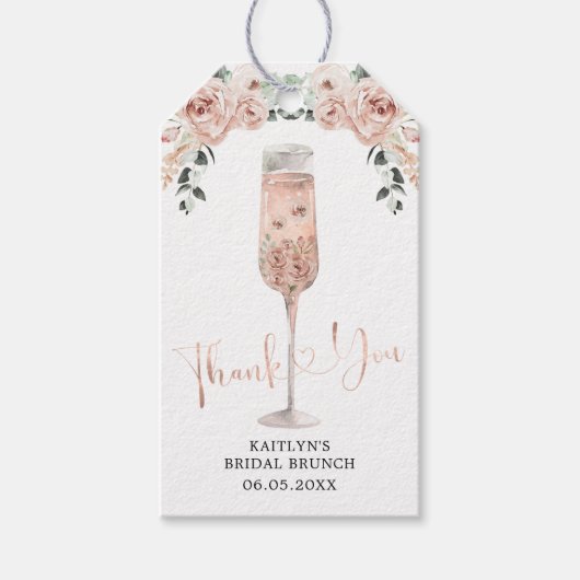 Étiquette Rose rose Dusty et Merci de poursuites (Devant)