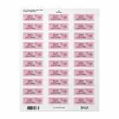 Étiquette rose rose en main sur vichy (Feuille entière)