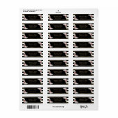 Étiquette Rose rose flou rose et or noir et blanc moderne (Feuille entière)