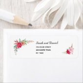 Étiquette Rose rose foncé et clair Blush Adresse de retour (En situation)