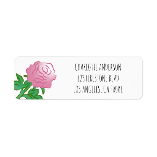 Étiquette Rose rose gracieuse (Devant)