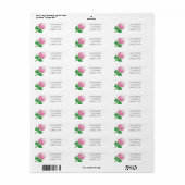 Étiquette Rose rose gracieuse (Feuille entière)