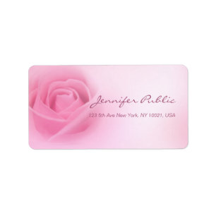 Étiquette Rose rose manuscrit Script élégant Modèle