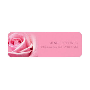 Étiquette Rose Rose Moderne Élégant Plain Return Adresse
