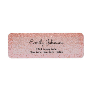 Étiquette Rose Rose Rose Gold Faux Parties scintillant Étinc