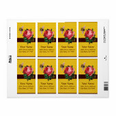 ÉTIQUETTE ROSE ROSE ROSE ROSE ET BEE HONEY, GARDEUR D'OEUVRE (Feuille entière)