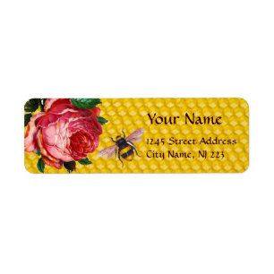 ÉTIQUETTE ROSE ROSE ROSE ROSE ET HONEY BEE, OEUVRE