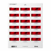 Étiquette rose rouge (Feuille entière)