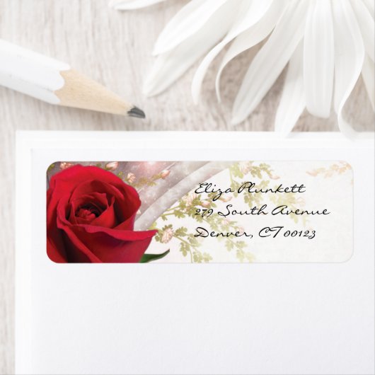 Étiquette Rose rouge (En situation)