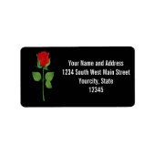 Étiquette Rose rouge à longue tige (Devant)