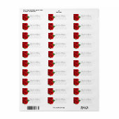 Étiquette Rose Rouge Classique Écriture Élégante Adresse de (Feuille entière)
