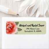 Étiquette Rose rouge sur les points de citron vert Retourner (En situation)