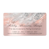 Étiquette Rose RSVP Fête des mariées Douce 16ème Quinceanera (Devant)