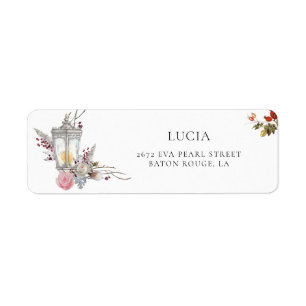 Étiquette Rose rustique et Fête des mariées Lanterne