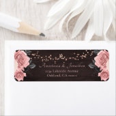 Étiquette Rose Rustique Gold Floral String Mariage (En situation)