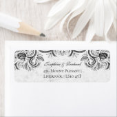 Étiquette Rose rustique Vintage noir et blanc (En situation)