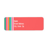 Étiquette Rose Saumon et vert mer (Devant)