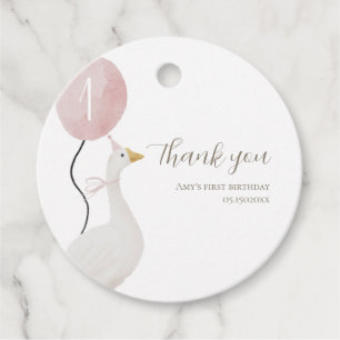 Étiquette rose Silly Goose Round Faver