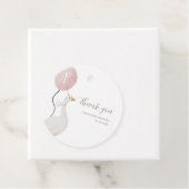 Étiquette rose Silly Goose Round Faver (En situation)