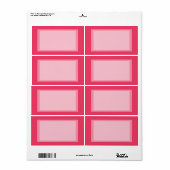 Étiquette rose simple (Feuille entière)
