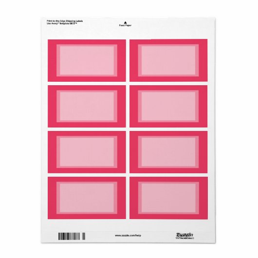 Étiquette rose simple (Feuille entière)