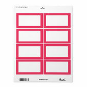 Étiquette rose simple (Feuille entière)