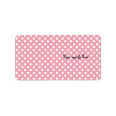 Étiquette Rose sur pois blancs (Devant)