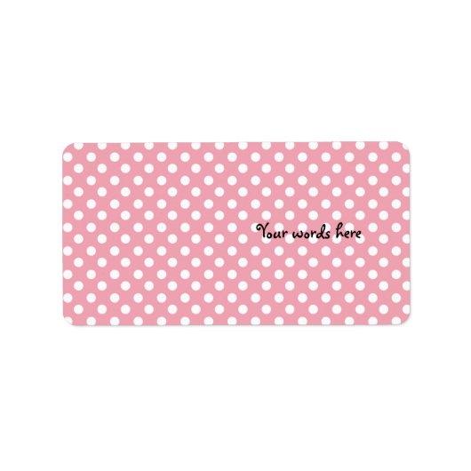 Étiquette Rose sur pois blancs (Devant)