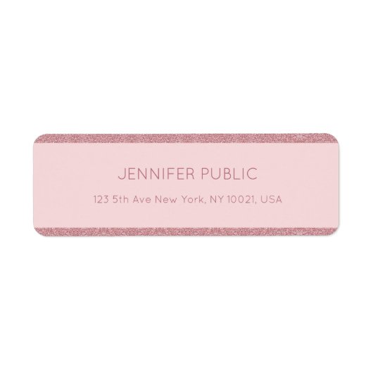 Étiquette Rose tendance Parties scintillant or  chic Modèle  (Devant)