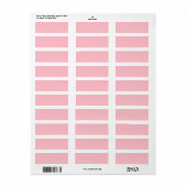 Étiquette Rose Uni Vierge (Feuille entière)