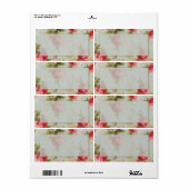 Étiquette Rose vintage (Feuille entière)