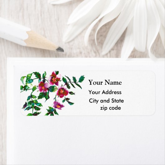 Étiquette Rose vintage (En situation)