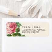 Étiquette Rose Vintage peint Mariage Boho (En situation)