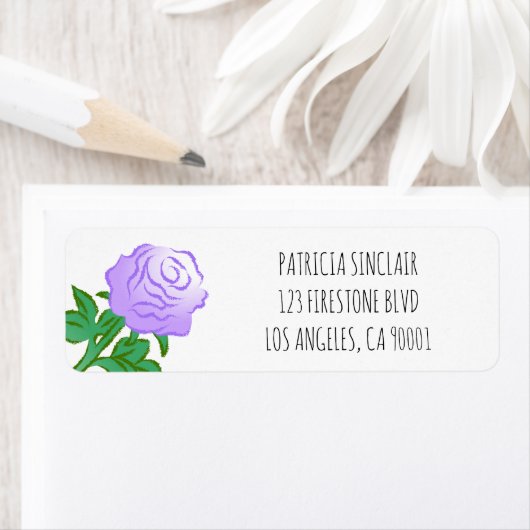 Étiquette Rose Violet (En situation)