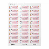 Étiquette Rose Whimsical Magique Unicorn Butterfly & Florals (Feuille entière)