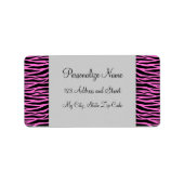 Étiquette rose Zebra (Devant)