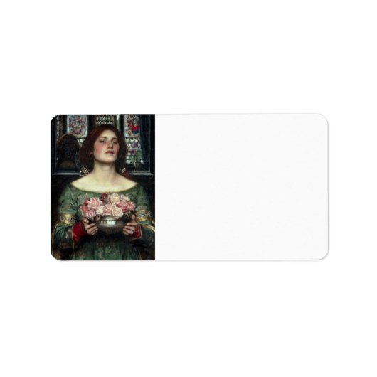 Étiquette Rosebuds par John William Waterhouse (Devant)