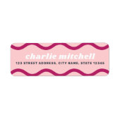 Étiquette Rosée bordeaux rétro ligne escarpée adresse de ret (Devant)