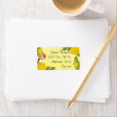 Étiquette Roses beagles et jaunes (En situation)